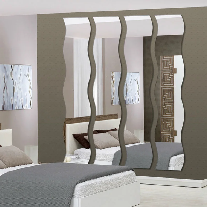 DIY Market Used Wholesale Modern Dining Room Wall Mounting S Shape Wave Mirror Factory Price Glass