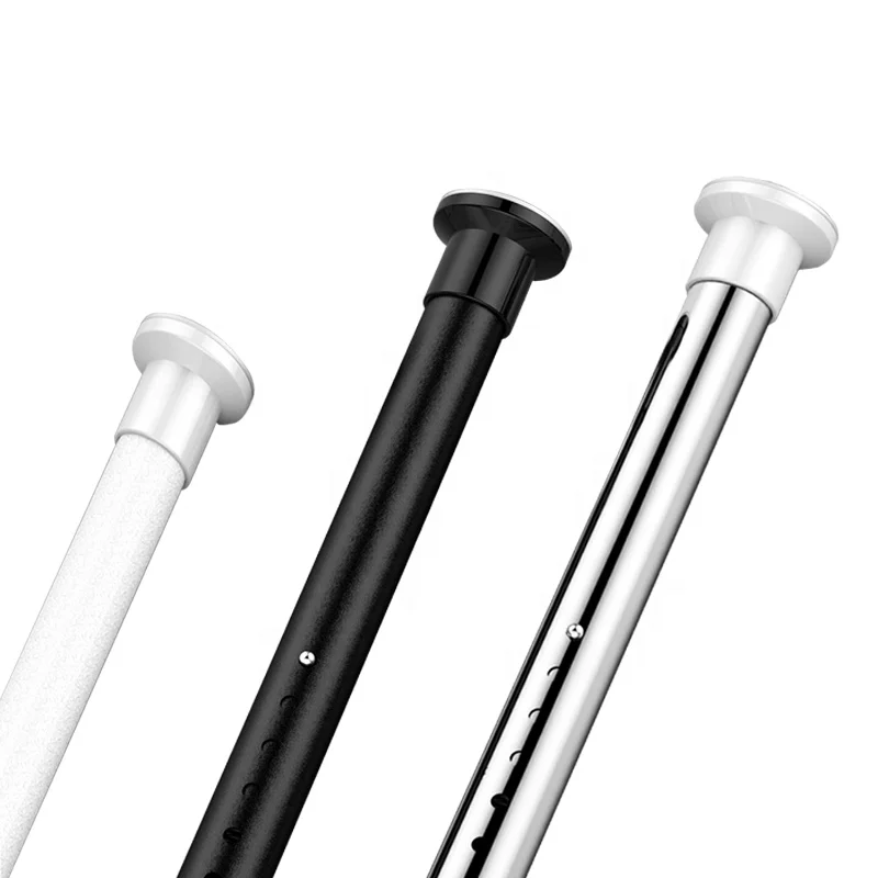 
reuse without damaging walls South Korea popular telescopic rod shower curtain rod bedroom stainless steel curtain rod 