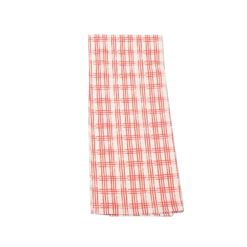 New Design high quality kitchen towel set cotton fabric printed checked tea towel