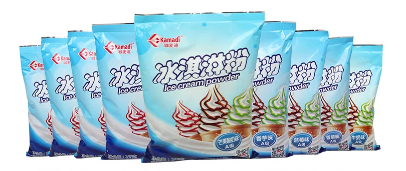 Soft ice cream powder mix with flavor Milk, Strawberry, Vanilla, Taro, Blueberry, Mango Yoghurt, Matcha, Chocolate, Cantaloupe
