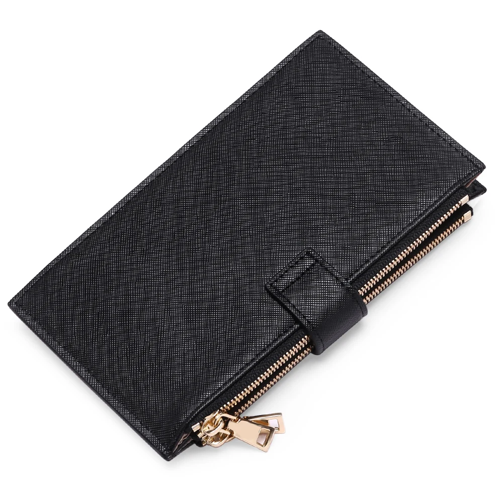 
Factory direct sales PU Womens Walllet RFID Blocking Bifold Multi Card Case Wallet with Zipper Pocket 