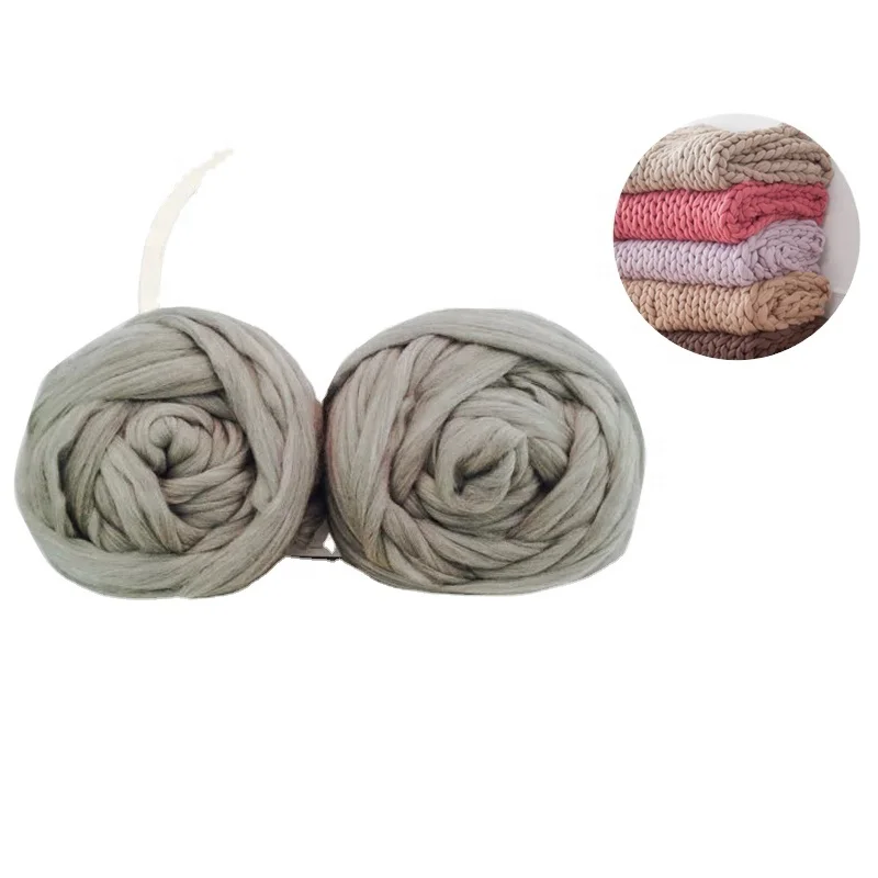 
Free Sample More Than 100 Colors High Quality Chunky Merino Wool Giant Yarn hilo de lana  (60280376657)