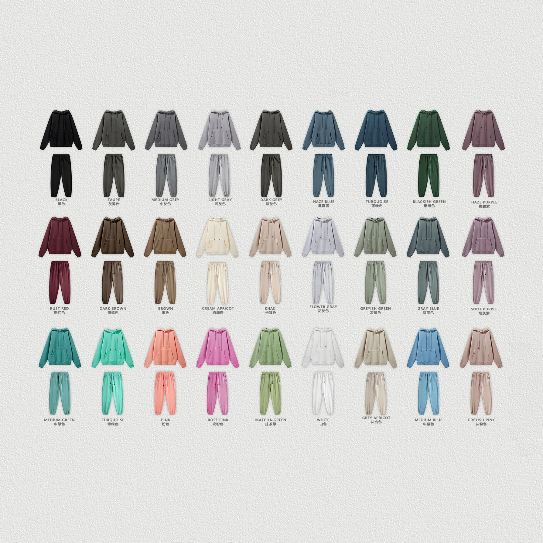 High Quality 100 Heavyweight Cotton Unisex Hoodies And Sweat Pants Set For Men Custom Sweatpants And Hoodie Set no Strings