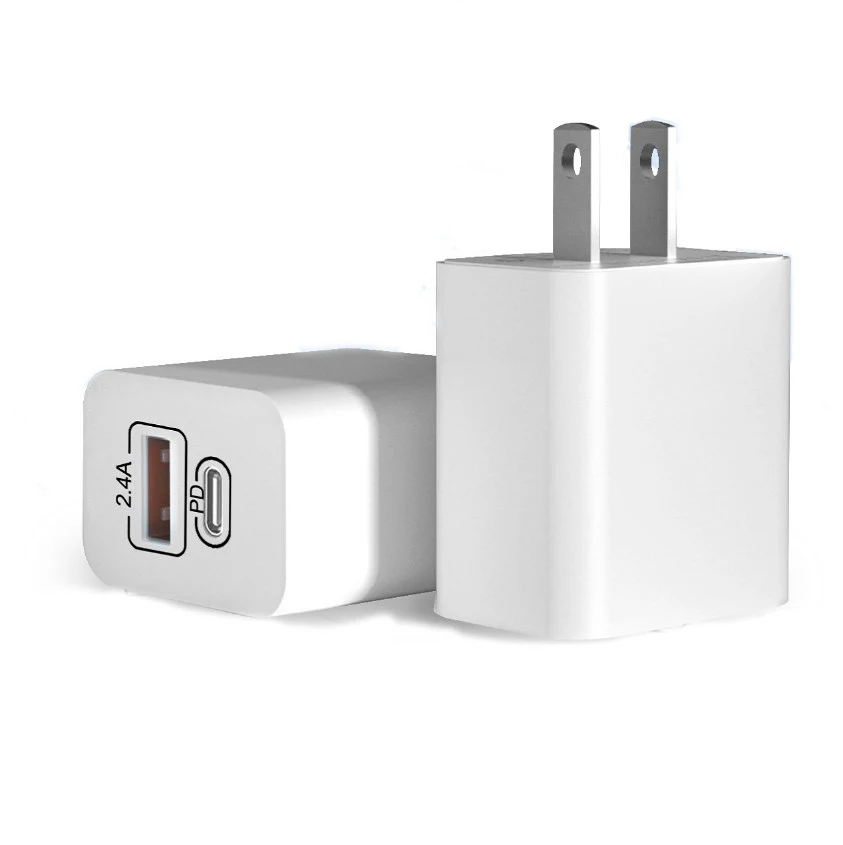 US EU  2in1 12watt  12w type c multi charger usb-c pd adapter usb wall charger for apple type c adapter for iphone samsung phone