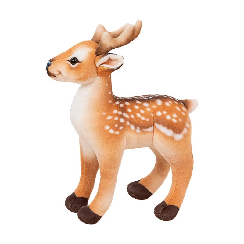 Lifelike Realistic Simulation Sika Deer Christmas Plush Toy for Baby Room Decoration