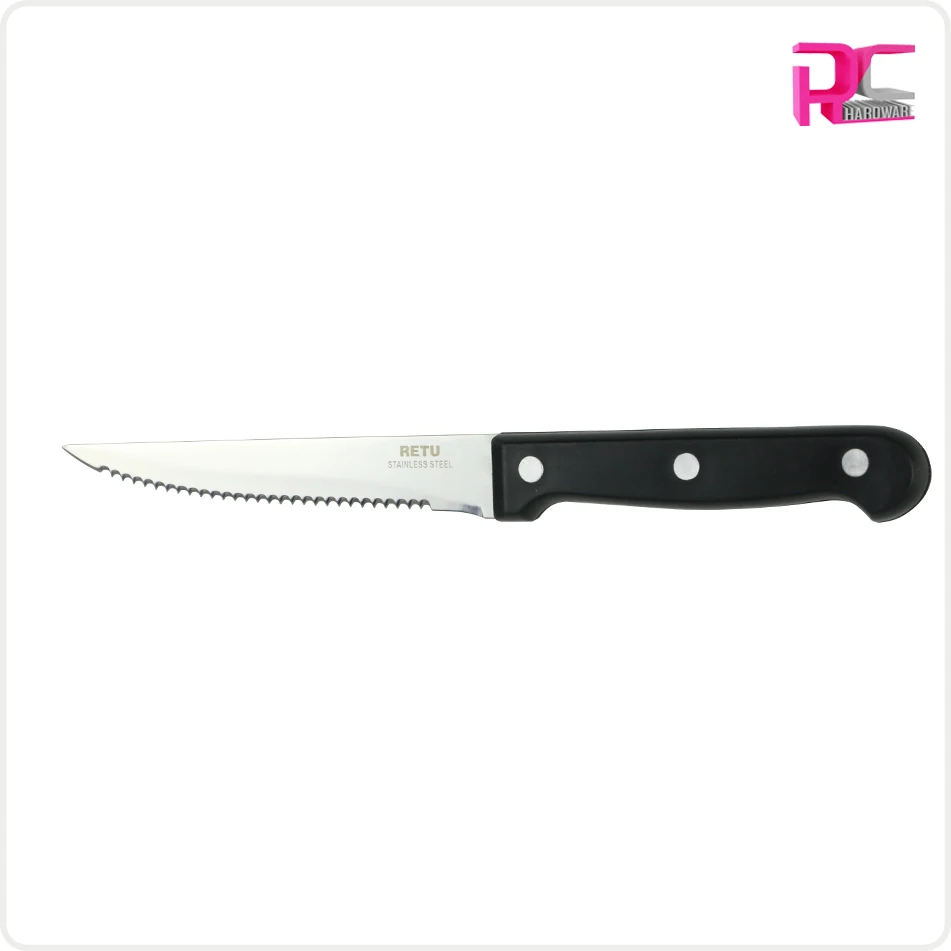 Promotional 5 Inch Plastic Handle Steak Knife with Coarse Teeth