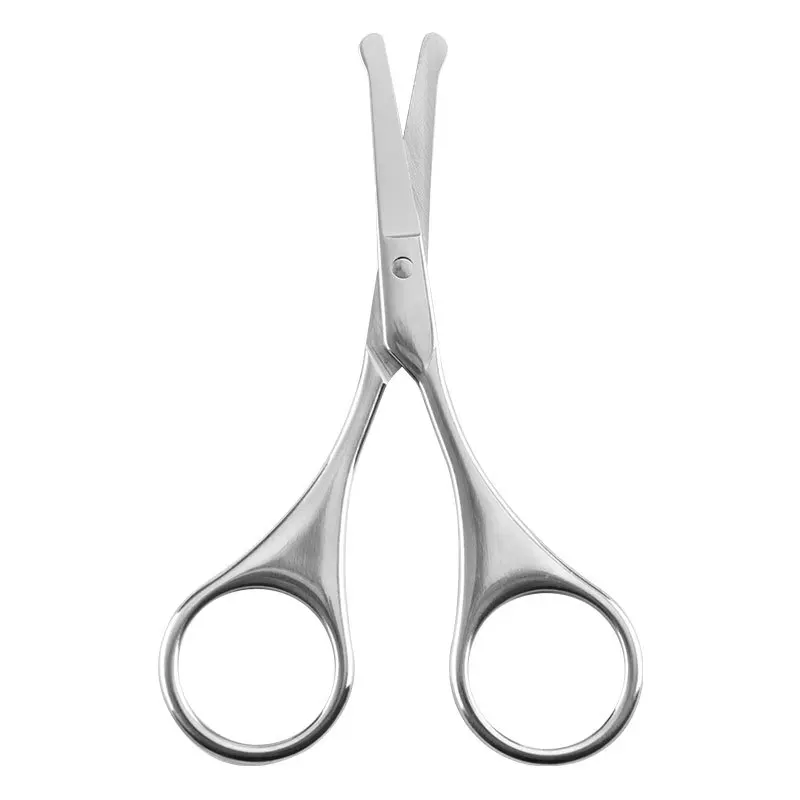 Rounded Tip Nose Hair Scissors For Beard Eyebrows Facial Dog Trimming Unisex Men And