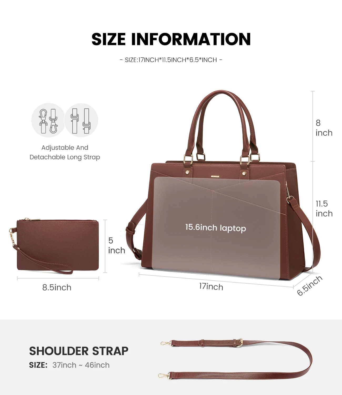 LOVEVOOK wholesale Large Bags 2pc Tote Bag Multi Use work shoulder laptop Tote handbags with compartments For Ladies and girls