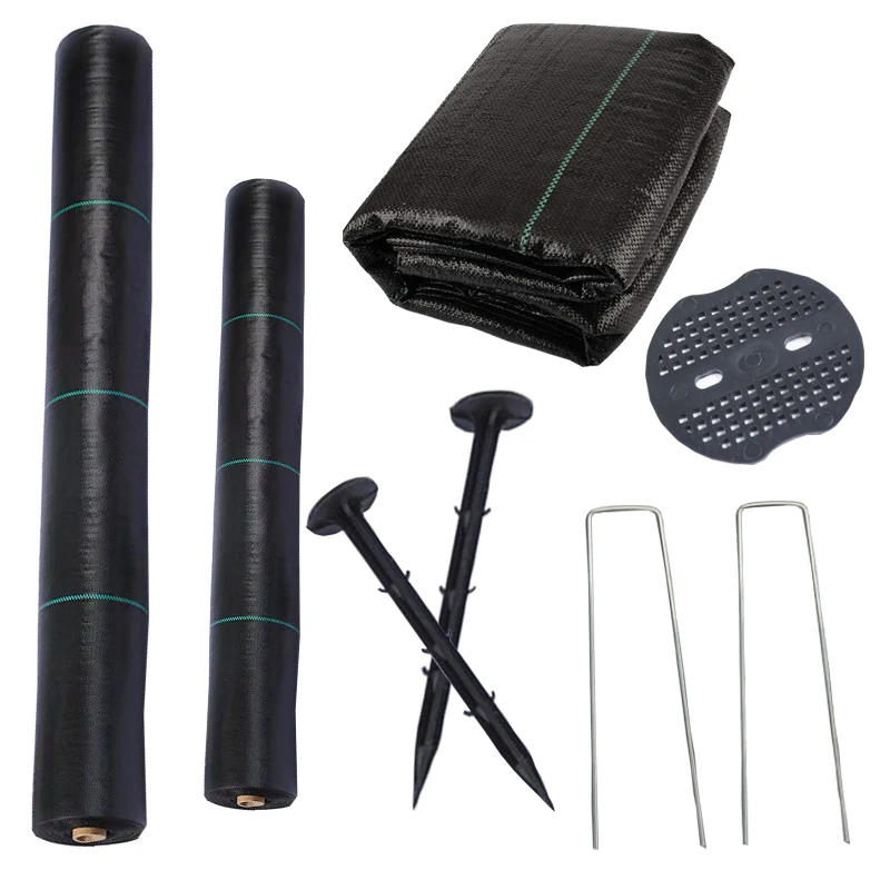 Landscape Ground Cover Heavy PP Woven Weed Barrier,Soil Erosion Control and UV stabilized, Plastic Mulch Weed Block (4x25ft)