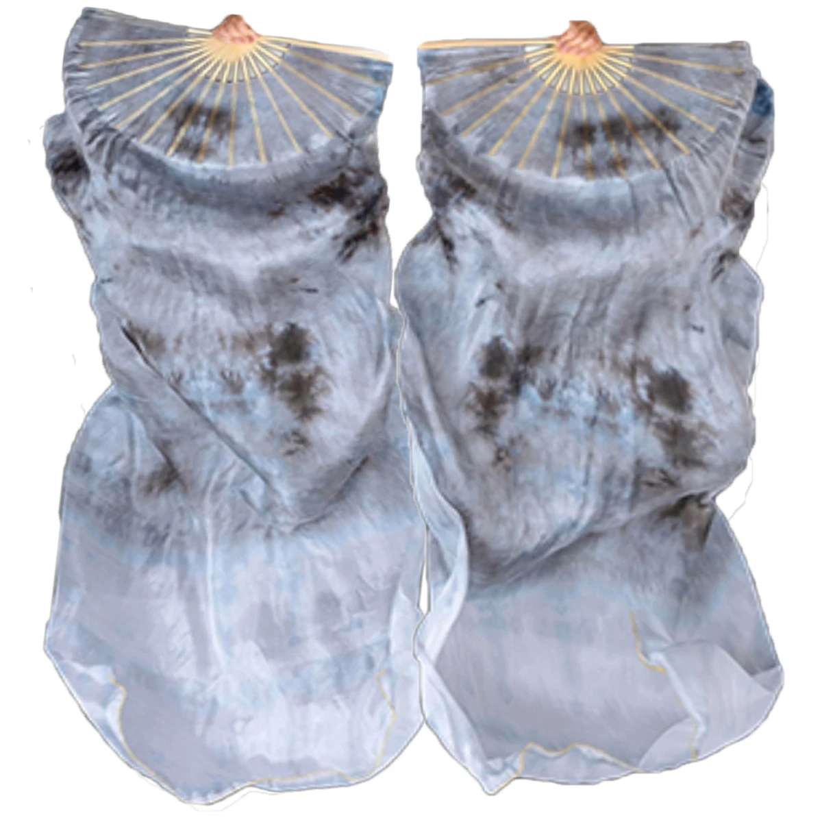 Wholesale Length 180cm Width 90cm Unisex Adult Oriental Belly Dancing Performance Bamboo ribs Fans Veil