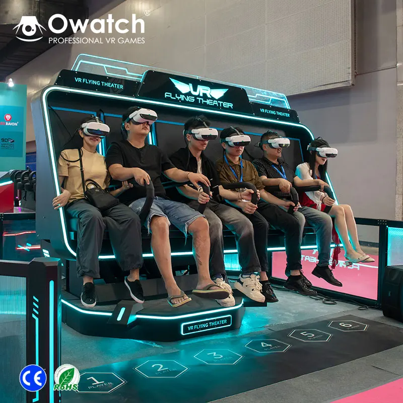 6 seats 360 degree rotating 9d vr cinema equipment virtual reality game machine 360 vr chair 9d vr simulator machine