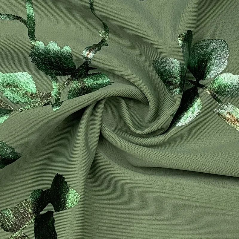 2023 Fashion Custom Polished Flower Design Nylon Spandex Fabric for Swimwear Bikini Clothing