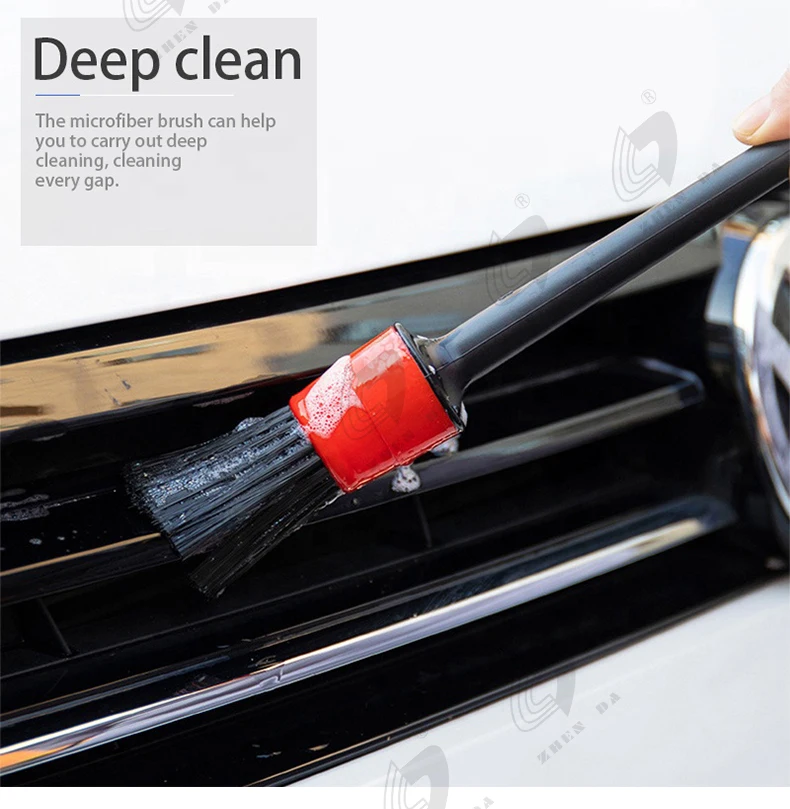 Customized size 5 pcs car detailing brush set car interior and exterior car detail cleaning brush