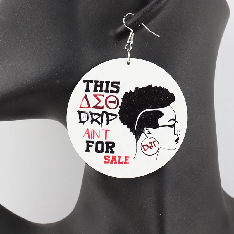 Newest African Wooden Afro Pick Comb Earrings