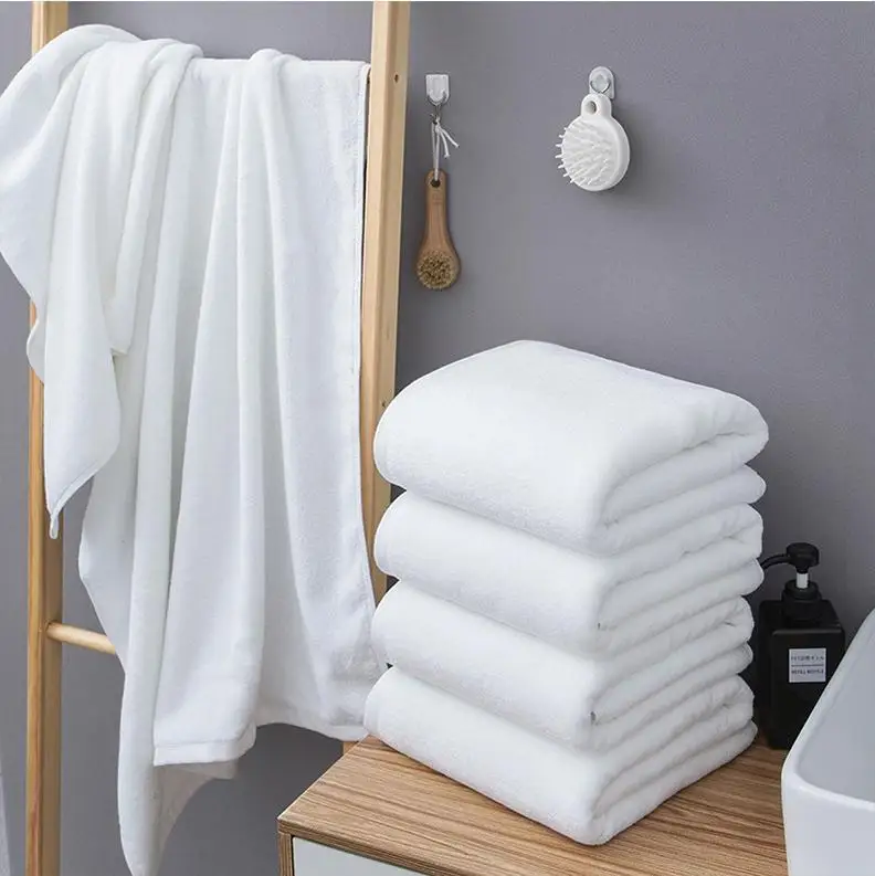 High Absorbent White Hand Bath Towel Bathroom Towels Set Custom Logo Large Hotel Towels 700gsm