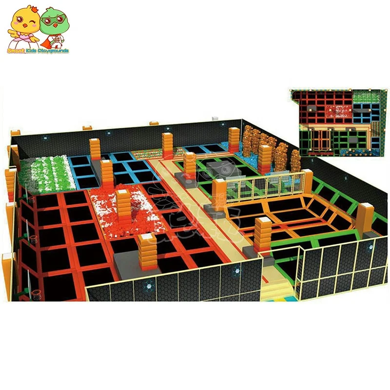 
Design indoor trampoline park equipment ninja gymnastic trampoline for adults 