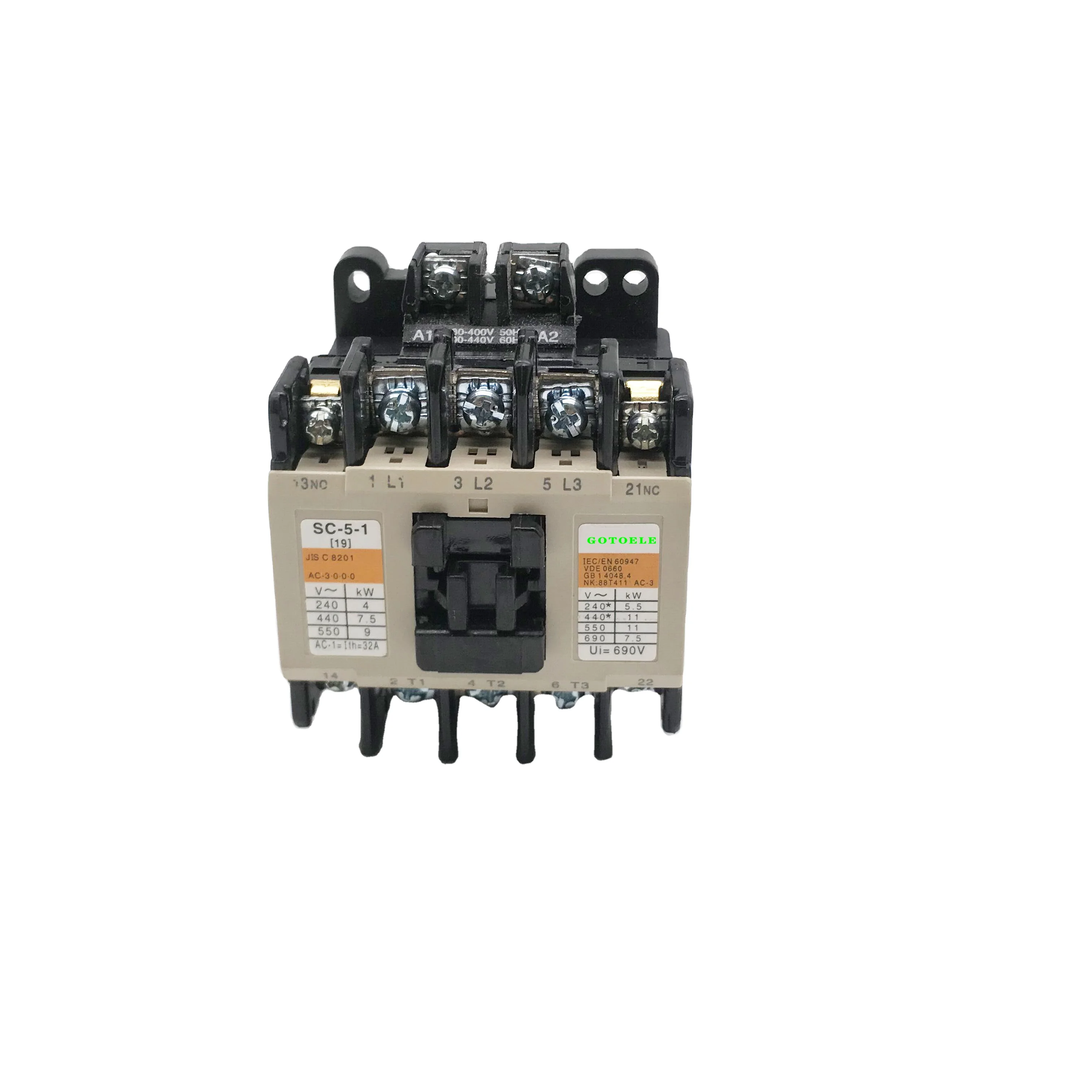 AC contactor SC-5-1 5.5KW 32A 380V50/60HZ 3P 2a+2b have a stock best quality