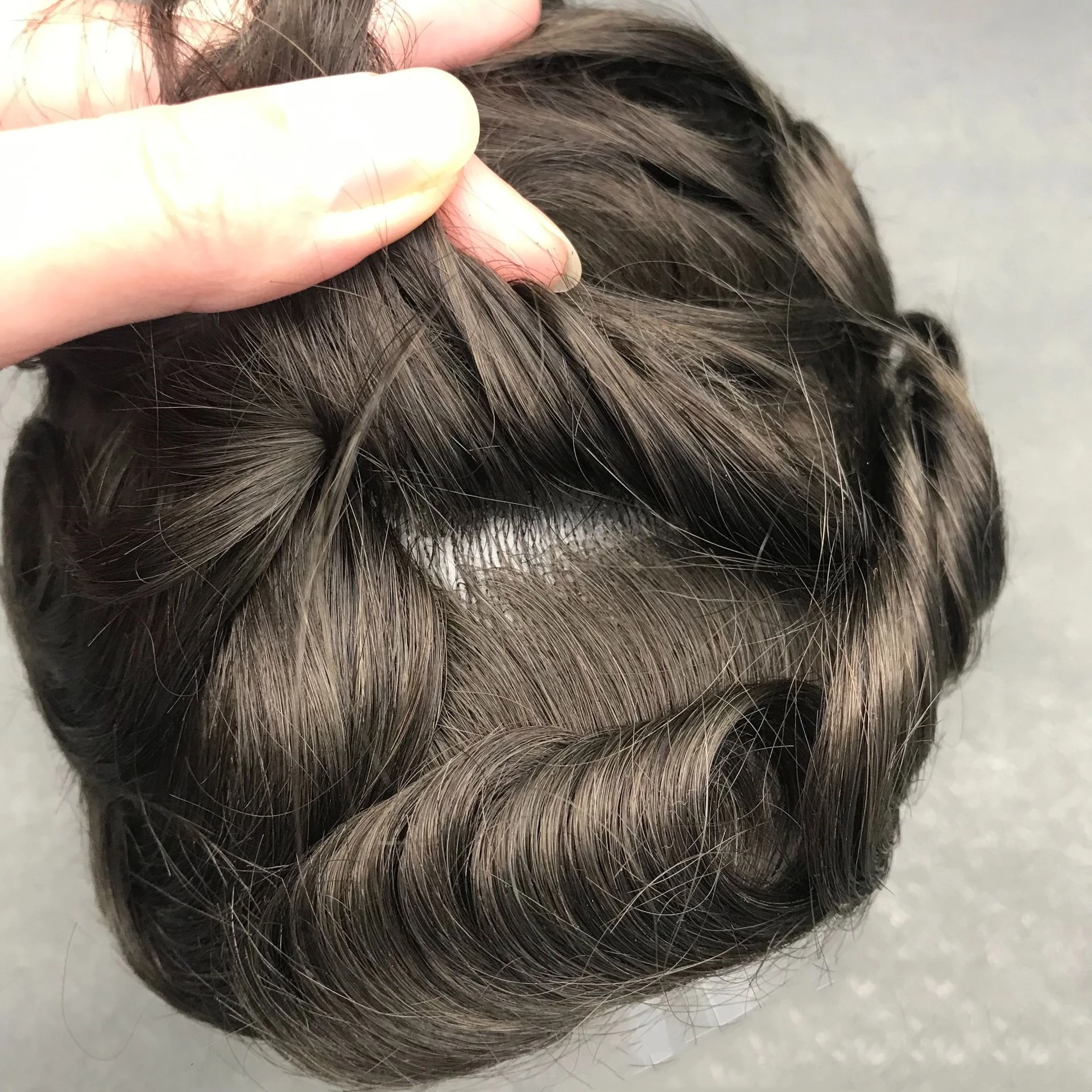 100% Indian Hair Replacement PU Base Ready To Ship Thin Skin Men Wig Human Hair Toupee PU Skin Base Men Toupee For Men Hair