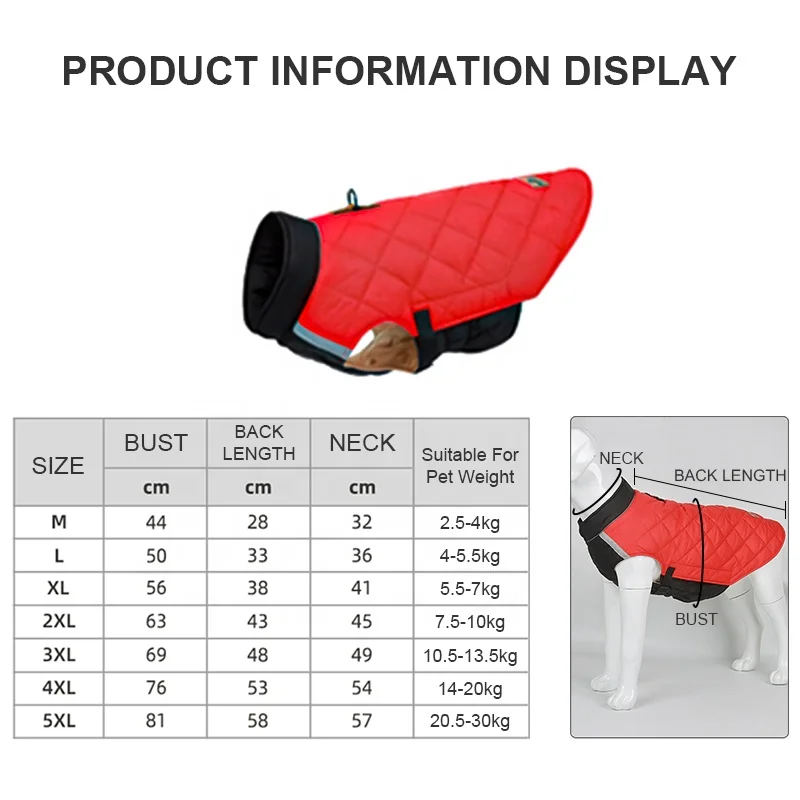 Winter Warm Pet Dog Clothes Big Dogs Jacket Small Medium Large Dogs Coat Chihuahua Padded Clothing French Bulldog Costume S-7XL