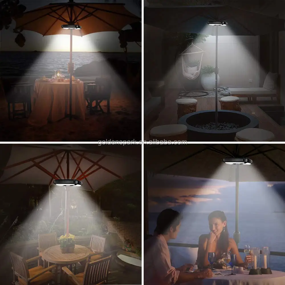 Patio Umbrella Light 32LED Parasol Wireless Mate Super Bright Parasol with 2 Lighting Modes and USB Rechargeable