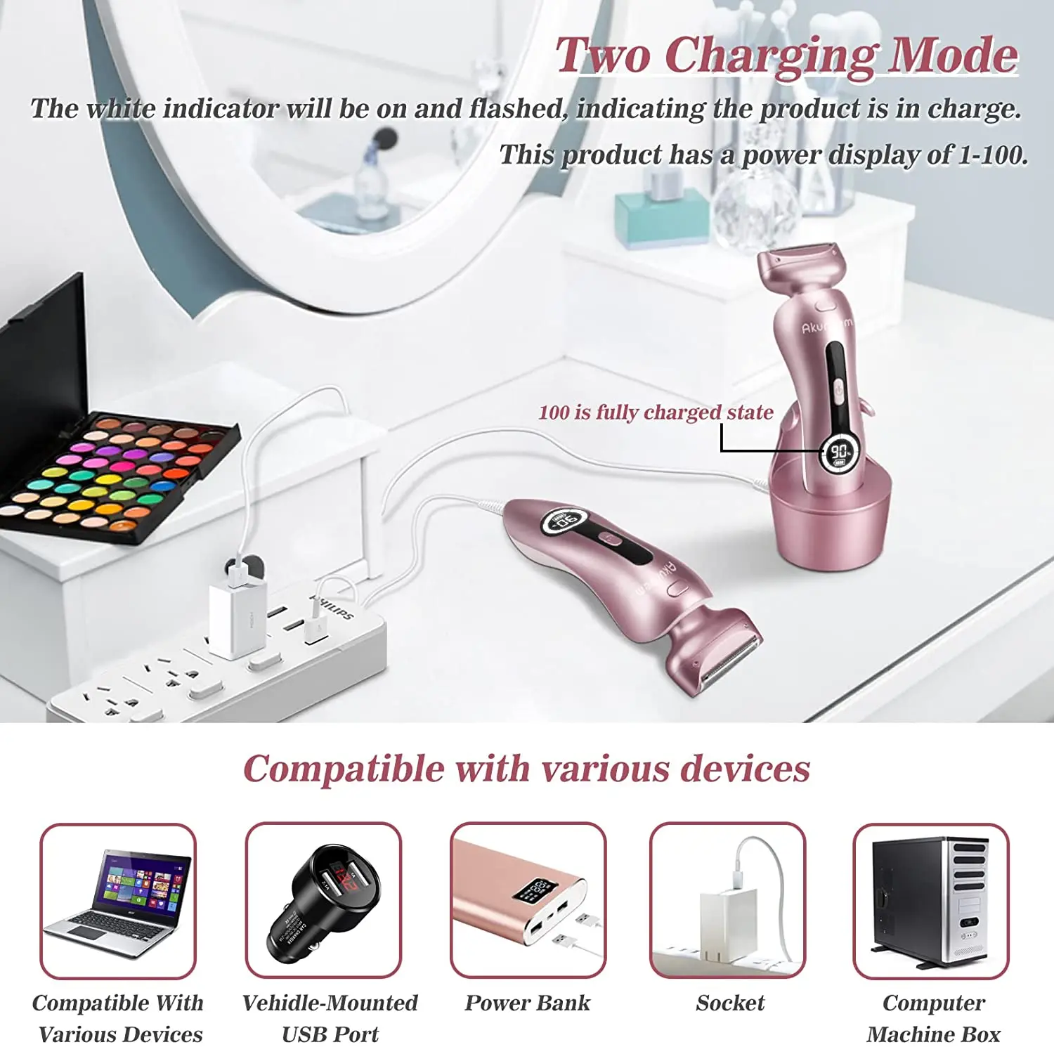 Profession Rechargeable Hair Remover Facial Trimmer Epilator For Women Ladies