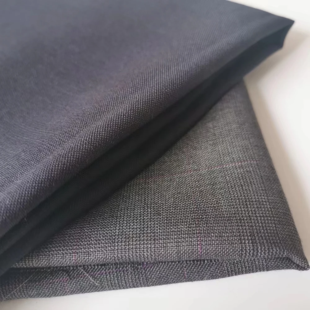 Wholesale check yarn dyed woven fabric worsted tweed fabric blended tweed fabric  for suit