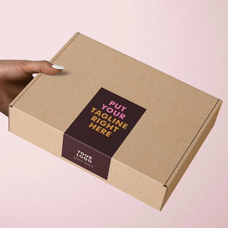 High quality brand logo gold foil printing shipping boxes packaging coated paper sticker folding mailer box label sticker