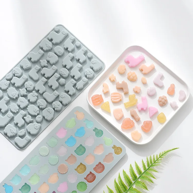 Silicone Candy Chocolate Molds Contains Small Hearts, Fruits,Animal Shape and Making Gummy, Candy, Chocolate and Small Ice Cubes