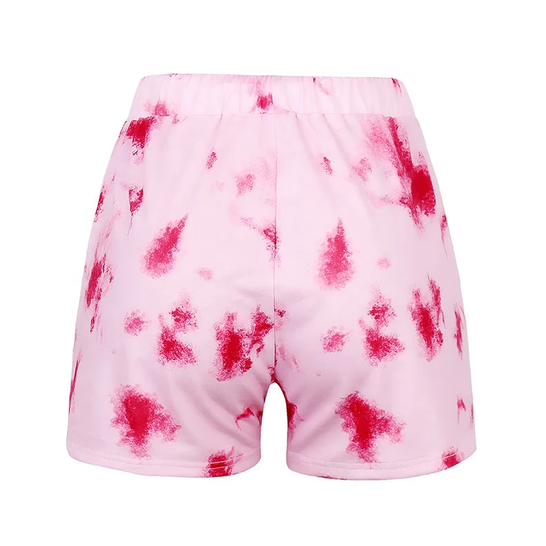 2022 new arrivals women summer vintage clothing  loose fit two piece tie dye tracksuit 2 piece short sets