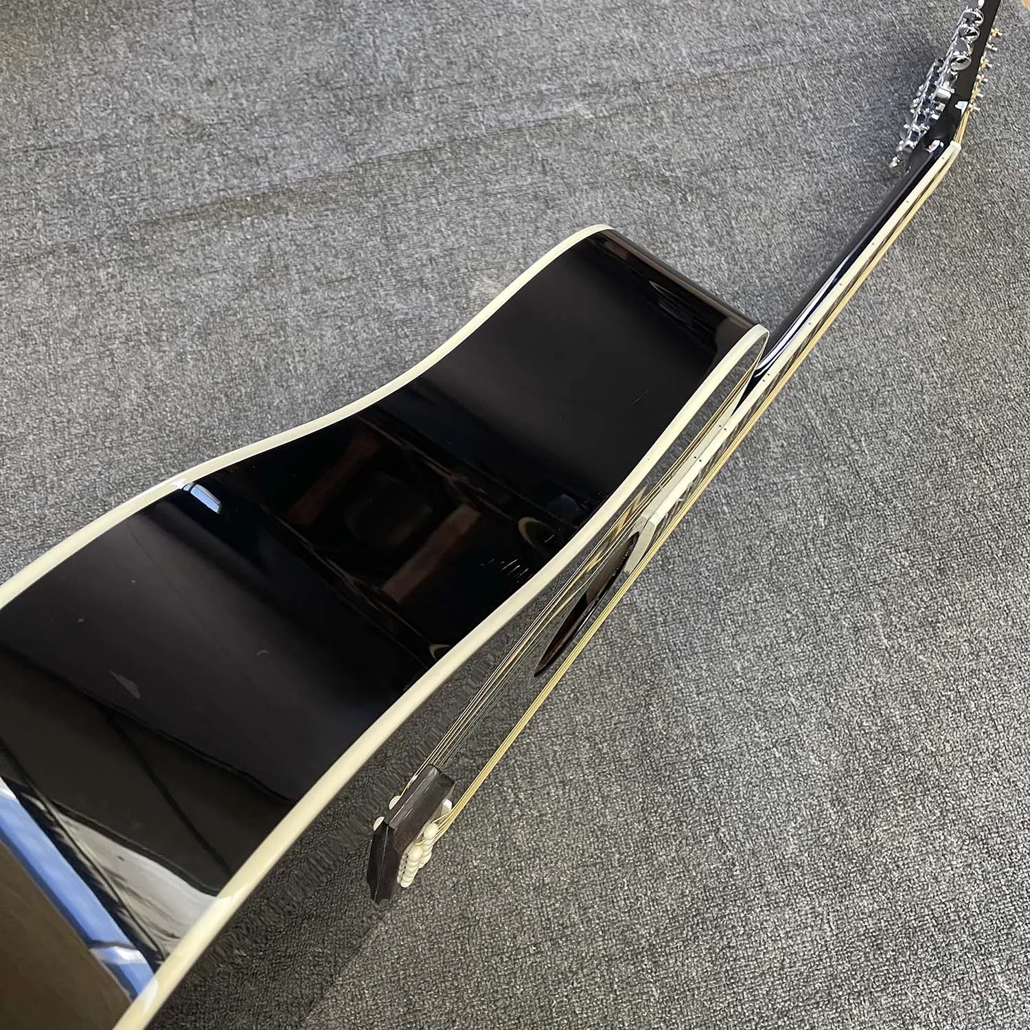 Custom 12 strings acoustic guitar in black painting