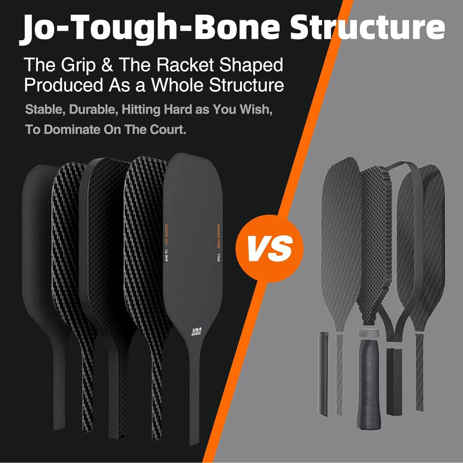 Professional T700 Pickleball Paddle Fabric Frosted Texture 3k Carbon Fiber Usapa Pickleball For Competitions