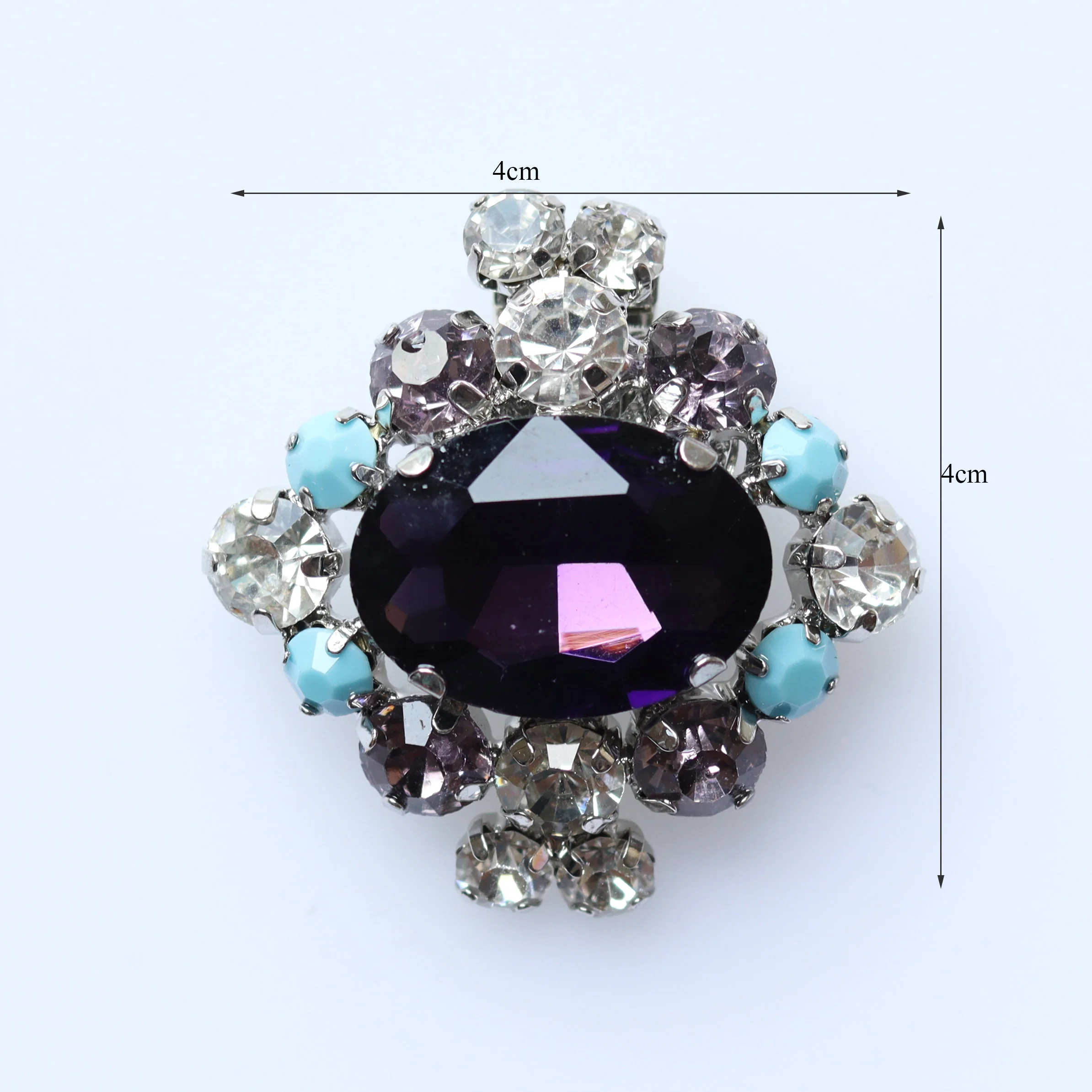Jewelry Purple Glass Rhinestones Buckle Shoe Parts & Accessories Clips Accessories Gemstone Shoe Clip for Bridal