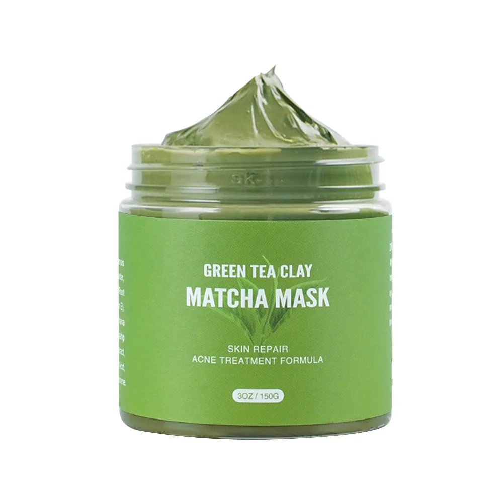Private Label Reduce Acne Pore Cleaning Oil Control Kaolin Natural Green Tea Matcha Clay Mask