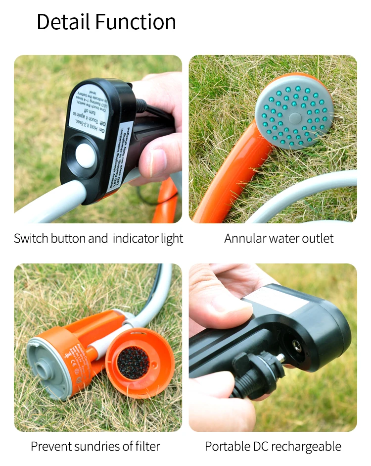 Travel Pet Dog Child Outdoor Bathing Portable Shower pump USB Rechargeable Shower