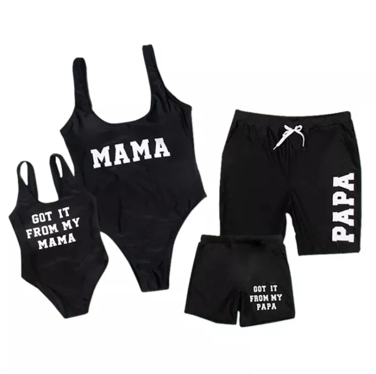 
Wholesale stock clear family swimwear one piece suit for whole family 