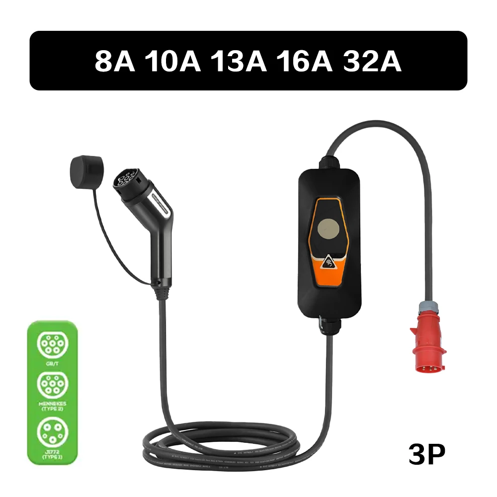 Level 2 EV Charger NEMA 14-50 Plug 32Amp 240V Portable Adjustable EV Charging carregadores ultra rapidos