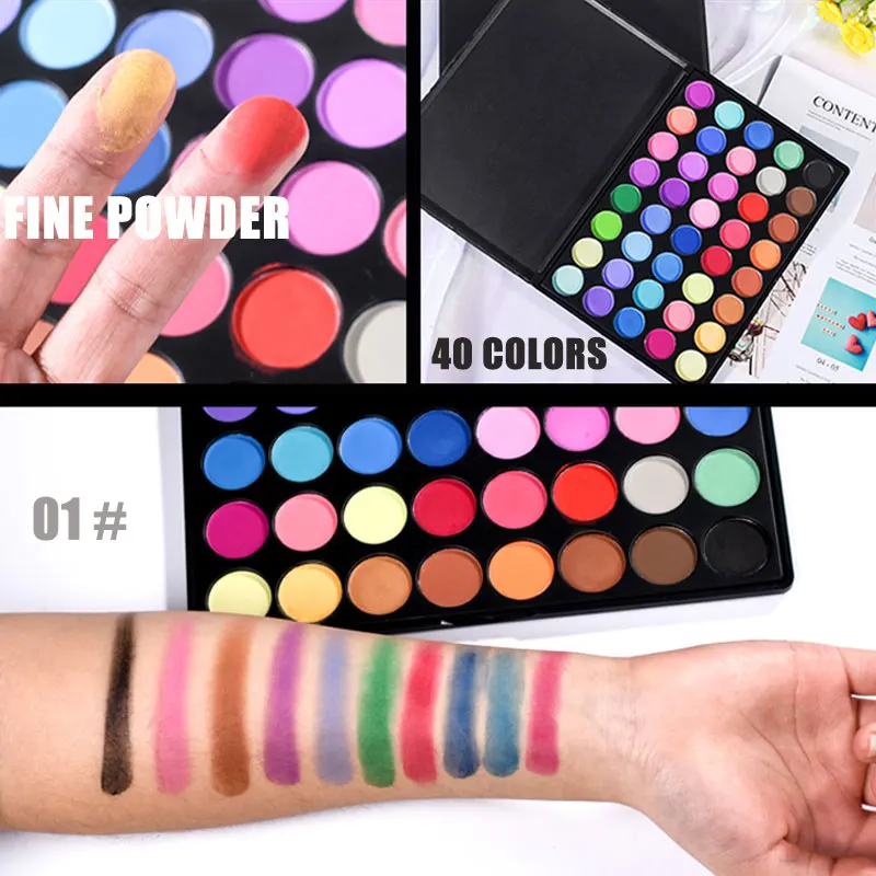 40 Color Big  Eyeshadow  Palette High Pigment LOW MOQ Custom Private Label Waterproof Eye Make Up