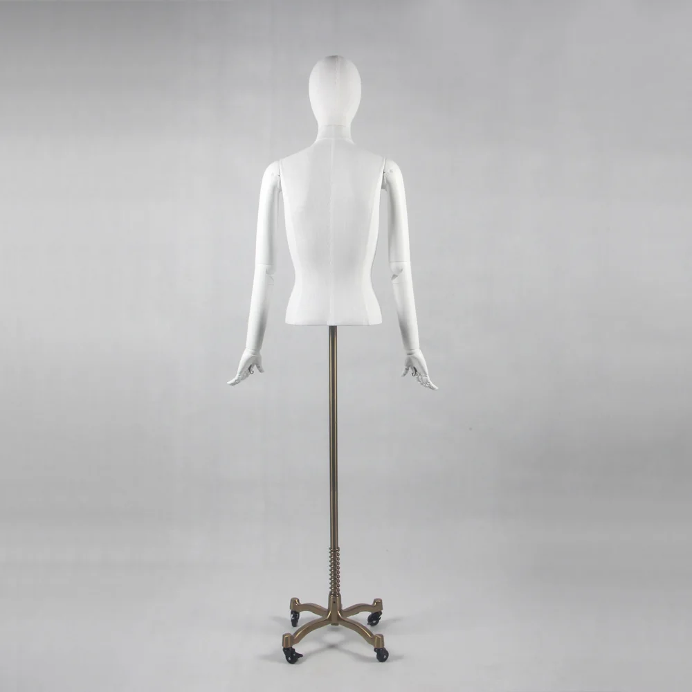 Beautiful Clothing Store Lady Display Plastic Articulated Arms Dress Form Mannequin with wheel base