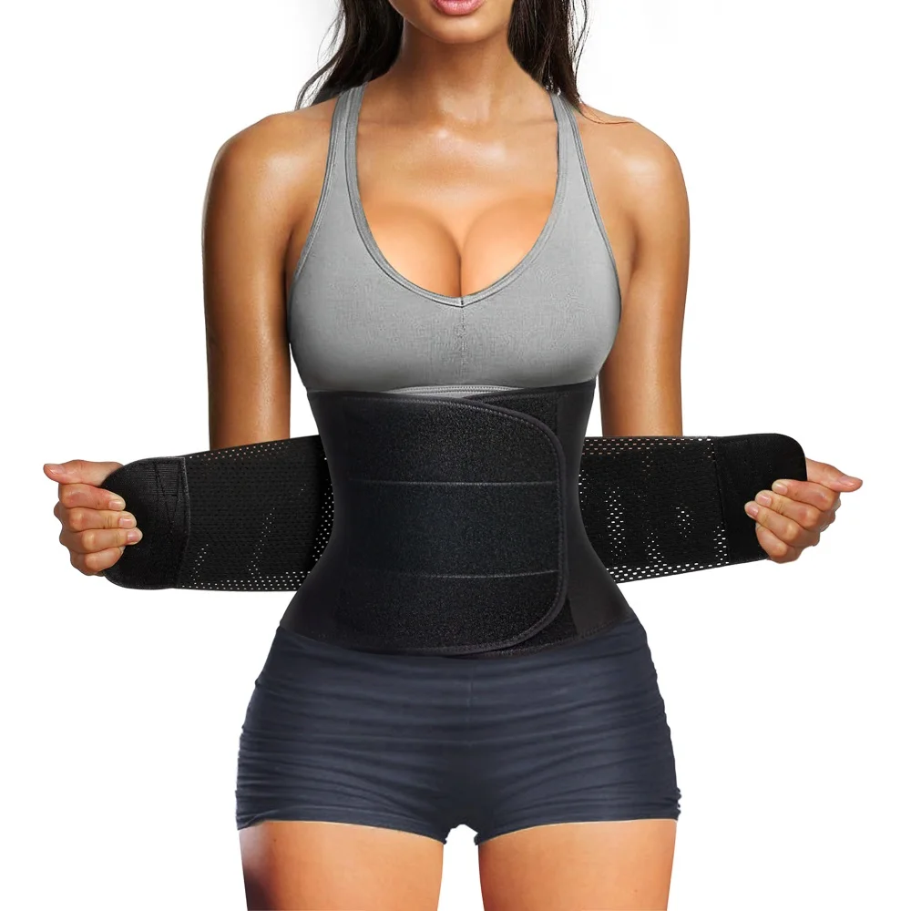 Women Adjustable Belly Belt Neoprene Sport Compression Fat Burning Sweat Steel Bone Waist Trainer Slimming Belt