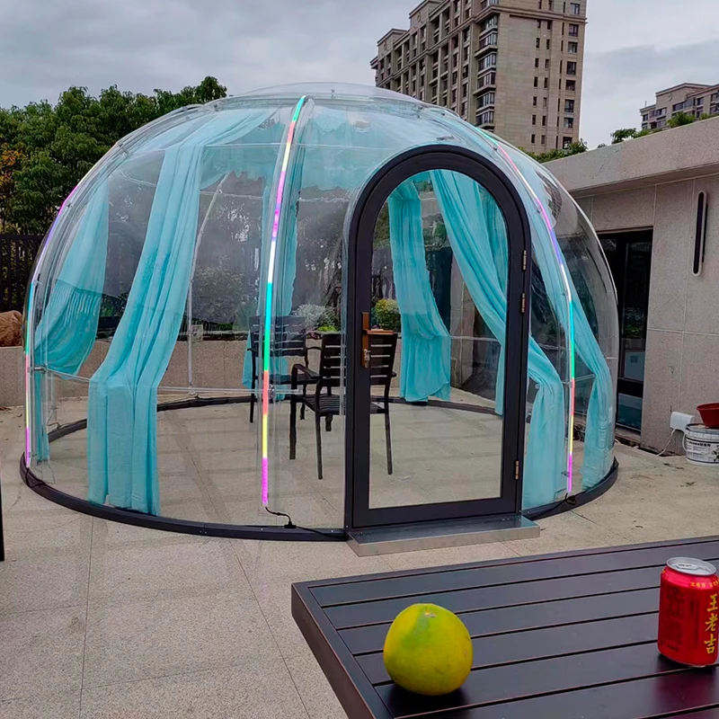 Prefab Full Clear House Polycarbonate Tent Igloo Round Dome House With Bathroom to Japan
