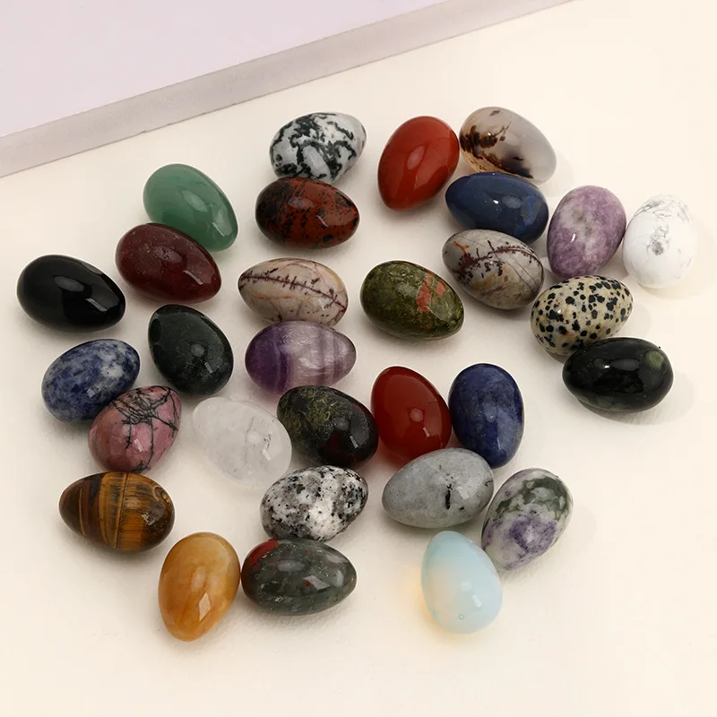 wholesale crystal natural stone 20X30mm egg ornament crystal sphere obsidian amethyst  rose quartz gemstone Home decoration