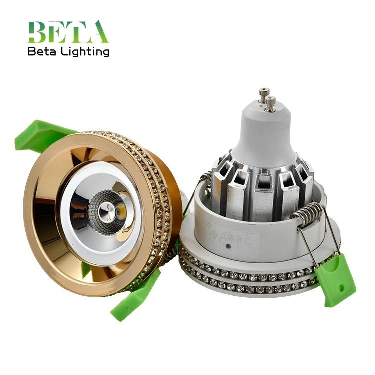 
High Quality GU10 Recessed Round crystal Led Spot Light Fittings Adjustable Led Downlight Fixture Housing 
