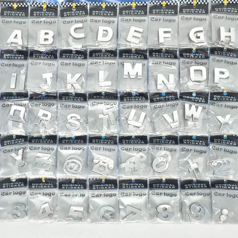 Custom Plastic Number Letters Car Logo Emblem Badge Sticker