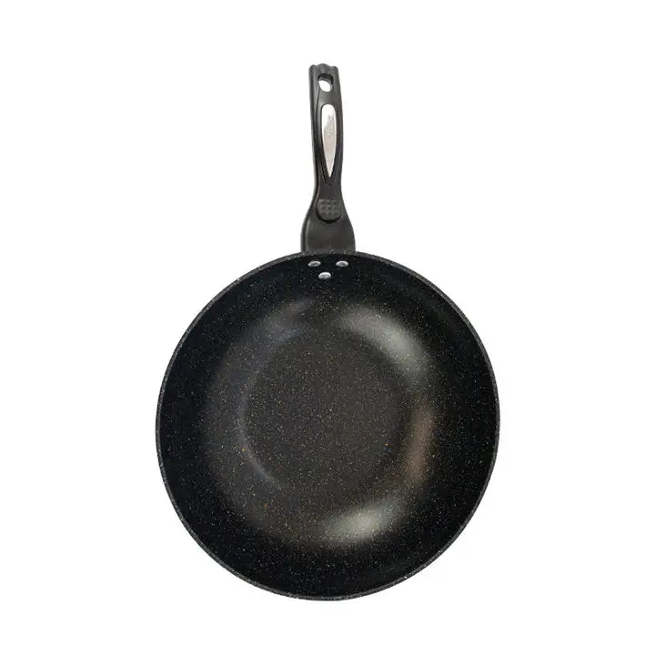 Kitchen 32cm Korea Wok Fry Pan Non Stick Wok Medical Stone Coating Non Stick Iron Cooker Wok