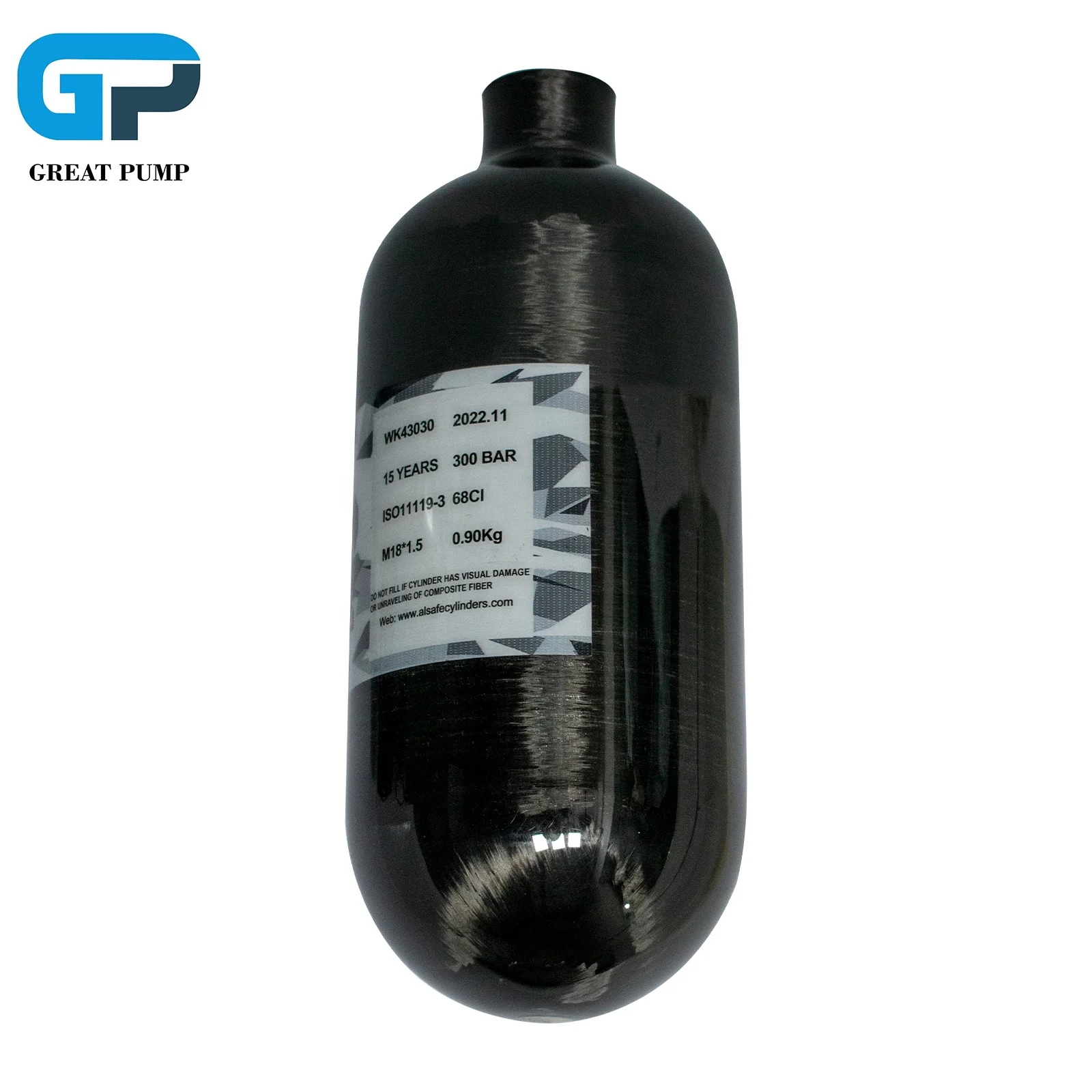 GP 1.12L High Pressure 4500psi 300bar Composite Carbon Fiber PCP Air Tank With Ce Certified