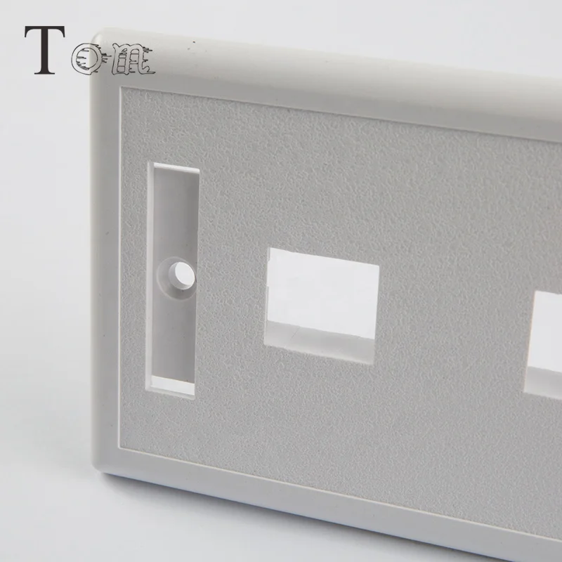 TOM-FP-US-07 70*115mm telecom communication USA type ABS materials rj45 network faceplate/face plate with 6 port