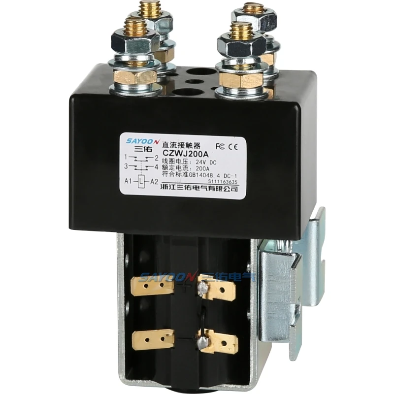 SAYOON DC CONTACTOR CZWJ200A/ZJWJ200A/SW190  Direct current power dc contactor 220V 48v 36v 24v 12v