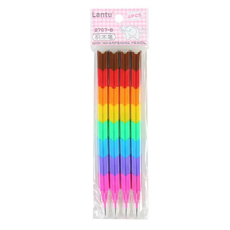 Creative Stationery Pencil 8 Section Building Blocks Pencils for Children