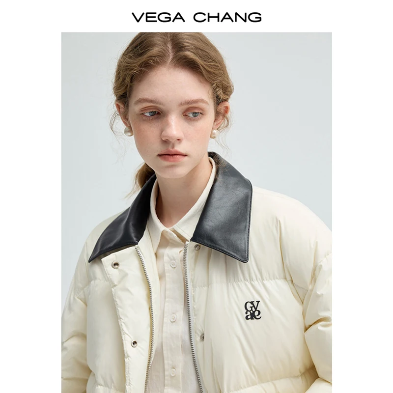 VEGA CHANG 2025 New Trend Winter Duck Down Jacket Lantern Sleeve Short Female Jacket Lightweight Warm Puffer Coat For Women