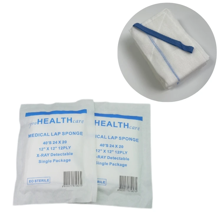 45*45CM Medical Compressed Gauze Sterile Lap Sponges With or Without X-ray Surgical Gauze